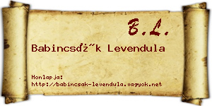 Babincsák Levendula névjegykártya